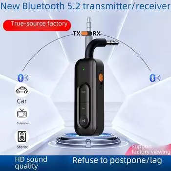 Автомобильный Bluetooth-приемник: Беспроводной AUX-адаптер и передатчик для звонков в режиме громкой связи, 3,5 мм, подключение двух устройств BT18
