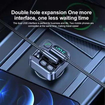 Автомобильный Bluetooth-приемник USB U-диск считывает PD20w, быстрая зарядка, цифровой дисплей, автомобильный адаптер для мобильного телефона, FM-передатчик для мобильных телефонов