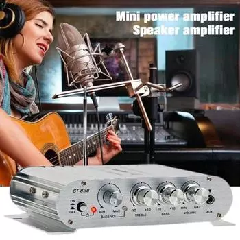 Автомобильный Bluetooth-совместимый аудиоусилитель, регулируемый универсальный модуль усилителя аудиодинамика с высокой совместимостью чёрный