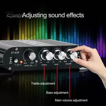 Автомобильный Bluetooth-совместимый аудиоусилитель, регулируемый универсальный модуль усилителя аудиодинамика с высокой совместимостью чёрный