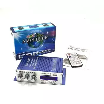 Автомобильный Bluetooth USB FM усилитель мощности, бытовой 12 В 3 А мини Hi-Fi стерео аудио усилитель с пультом дистанционного управления красный