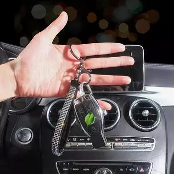 Автомобильный брелок для ключей, блестящие автомобильные аксессуары, блестящие стразы, хрустальный шнурок для ключей, автомобильный гаджет, бриллиантовые автомобильные аксессуары для женщин чёрный