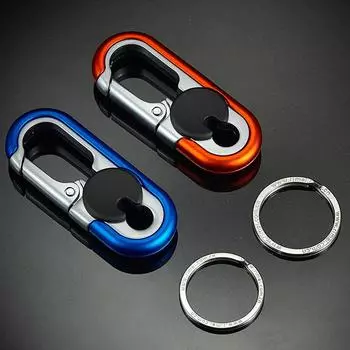 Автомобильный брелок для ключей, креативный брелок для ключей, мужской металлический брелок для кемпинга и скалолазания чёрный