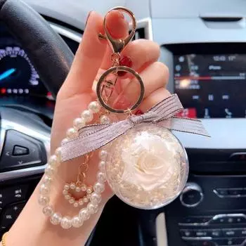 Автомобильный брелок для ключей, пластиковый вечный брелок, креативный брелок в виде розы, кулон для вечеринки Style 3