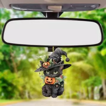 Автомобильный брелок для зеркала заднего вида, подвесное украшение со шнурком, легко подвешивается в форме кошки