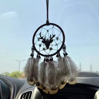 Автомобильный брелок для зеркала заднего вида, перья, декор для зеркала автомобиля, украшение для автомобиля, ретро-зеркало заднего вида, аксессуары для автомобиля белый