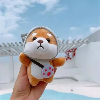 Автомобильный брелок, маленькая подвеска, детские игрушки, мягкие игрушки, сиба-ину, плюшевый брелок, плюшевые брелоки жёлтый