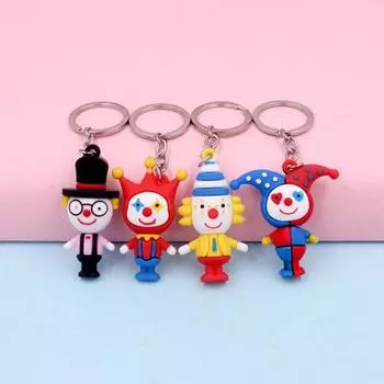 Автомобильный брелок-подвеска для ключей с мультяшной куклой, подарок в виде клоуна, брелки для ключей, сумка-подвеска, брелок-клоун 02