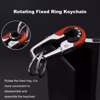 Автомобильный брелок Yousheng из цинкового сплава, нержавеющая сталь, вращающаяся система фиксированных колец, держатель для ключей в салоне автомобиля, антикоррозийный органайзер для ключей синий