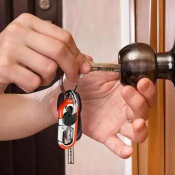 Автомобильный брелок-зажим с кольцами для ключей, вращающаяся пряжка Live Lock, защита от потери, тяжелая оранжевый