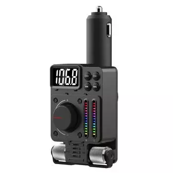 Автомобильный BT MP3-плеер FM-передатчик PD30W + USB-адаптер быстрой зарядки с 1,2-дюймовым светодиодным дисплеем чёрный
