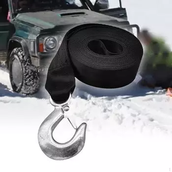 Автомобильный буксирный ремень с крючками, противоскользящий, 2 тонны, высокопрочный веревка для тяжелых транспортных средств для 4 Meter