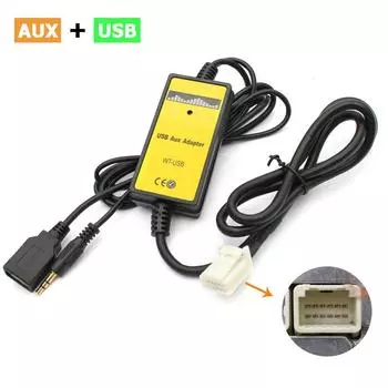 Автомобильный CD-переходник для MP3 AUX USB-адаптер USB AUX-адаптер для Toyota Avensis RAV4 Auris Corolla Camry Tacoma Lexus (6+6-контактный) CHINA
