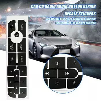 Автомобильный CD Радио Аудио Кнопка Ремонт Наклейки Наклейка Для Master Для Scenic III 150X50MM Для Наклейки Для Автомобилей С Левым Рулем