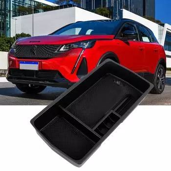 Автомобильный центральный подлокотник для хранения ящика для Peugeot 3008 3008GT 5008 2017-органайзер на центральной консоли для уборки чёрный