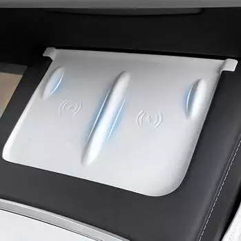 Автомобильный центральный пульт управления силиконовый противоскользящий защитный коврик беспроводной зарядки противоскользящий коврик держатель телефона накладки чехол для Tesla Model 3 Y аксессуары чёрный