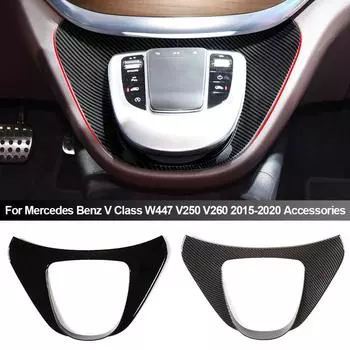 Автомобильный центральный пульт управления мультимедийной панелью декоративные наклейки для Mercedes Benz V Class W447 V250 V260 2015-2020 Аксессуары для интерьера матовый черный