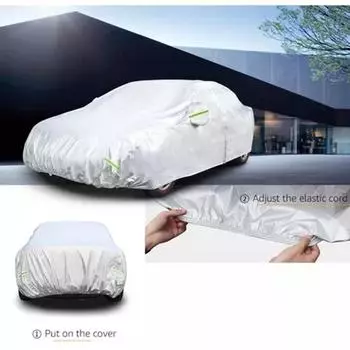 Автомобильный чехол Aumotop, 190T, серебристый полиэстер, водонепроницаемый, устойчивый к царапинам, дождю, снегу, УФ-излучению, защитный чехол серебряный
