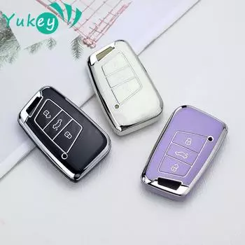 Автомобильный чехол для дистанционного ключа из ТПУ для 2016 2017 VW Passat B8 для Skoda Superb A7, чехол для ключей, брелок, карманный чехол, кожа чёрный
