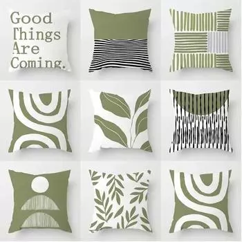 Автомобильный чехол для дивана в гостиной, Роскошное украшение для дома, наволочка, зеленая маленькая свежая подушка, чехол для подушки 40x40cm