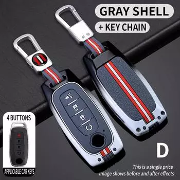Автомобильный чехол для ключа из цинкового сплава для Nissan Versa Maxima Rogue Armada Sentra Qashqai X-Trail 2/3/4/5 кнопок 2022 2023 2024 Аксессуары