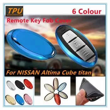 Автомобильный чехол для пульта дистанционного управления из мягкого ТПУ, автомобильный чехол для Nissan 3/4/5 кнопок Sylphy Teana Tiida X-Trail Tidda Livida Qashqai чёрный