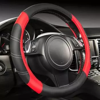 Автомобильный чехол на руль из микрофибры, противоскользящий защитный чехол на руль, подходит для 14,5-15 дюймов серый