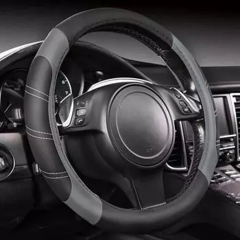 Автомобильный чехол на руль из микрофибры, противоскользящий защитный чехол на руль, подходит красный