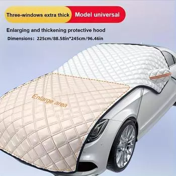 Автомобильный чехол от снега, лобовое стекло, чехол от снега, чехол от антифриза, противообледенительный чехол, капот двигателя, зимний чехол для автомобиля, утолщенная ткань Amagi серебряный