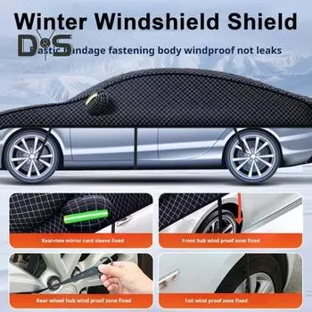 Автомобильный чехол от снега Складная конструкция Незамерзающий Морозостойкий Простая установка Стекло Стекло Крышка от снега Аксессуар для экстерьера автомобиля A