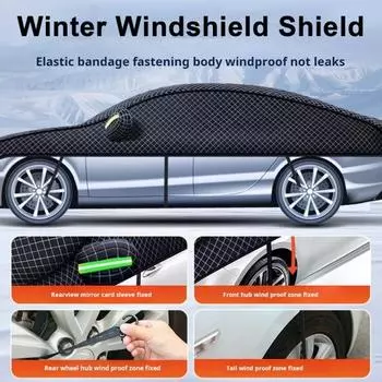 Автомобильный чехол от снега Складная конструкция Незамерзающий Морозостойкий Простая установка Стекло Стекло Крышка от снега Аксессуар для экстерьера автомобиля A