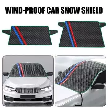 Автомобильный чехол от снега со светоотражающей полосой, универсальный, легко устанавливаемый, большой магнитный чехол для лобового стекла автомобиля Back