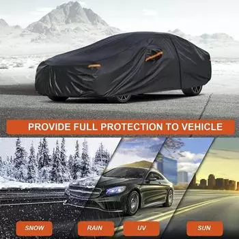 Автомобильный чехол со светоотражающей полосой, устойчивый к ультрафиолетовому излучению, универсальная простая установка, алюминиевая пленка D