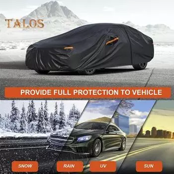 Автомобильный чехол со светоотражающей полосой, устойчивый к ультрафиолетовому излучению, универсальный, простой в установке, алюминиевая пленка, водонепроницаемый, защищающий от солнца, дождя и снега B