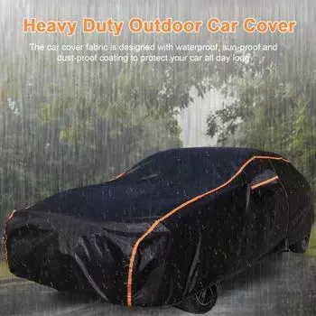 Автомобильный чехол со светоотражающими полосками, защита от ультрафиолета, простая установка, прочный, для улицы, от дождя и солнца S чёрный