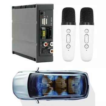 Автомобильный цифровой аудиопроцессор с 2 микрофонами, DSP-усилитель с жгутом проводов 16-контактный для автомобильного радио, стерео