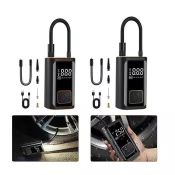 Автомобильный цифровой дисплей беспроводной электрический автомобильный тест давления в шинах велосипедный насос One Size темно-зеленого