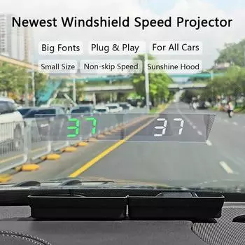 Автомобильный цифровой спидометр Head Up Display Транспортные средства Датчик скорости HUD Проектор на лобовое стекло для грузовиков GPS Помощь водителю Инструмент белый
