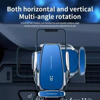 Автомобильный держатель 15 Вт, беспроводная подставка для быстрой зарядки, кронштейн, зарядное устройство для смартфона для Iphone 12 Mini Pro Max чёрный