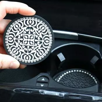 Автомобильный держатель для чашки, подстаканник, противоскользящий, водонепроницаемый, легко чистится, термостойкий ПВХ, коврик для бутылки с водой, коврик для авто, аксессуары для интерьера C