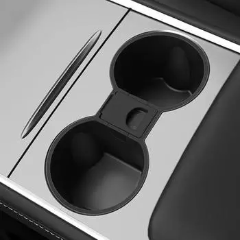 Автомобильный держатель для чашки с водой на центральной консоли, высокая стабильность, нескользящий, простой монтаж, держатель для бутылки для питья для Tesla Model Y/3 чёрный