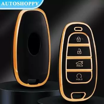 Автомобильный держатель для ключей из ТПУ с 4 кнопками, чехол для Hyundai Tucson Solaris Sonata Hybrid NEXO NX4 Santafe Dn8 2020 2021 2022, аксессуары красный