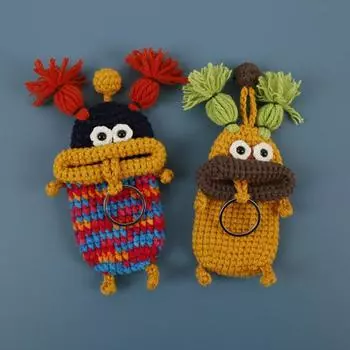 Автомобильный держатель для ключей, уникальное металлическое подвесное кольцо, легкий чехол ручной работы, связанный крючком, принадлежности для транспортных средств A