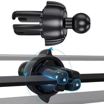 Автомобильный держатель для мобильного телефона с шаровой головкой 17 мм, крепление на вентиляционную решетку автомобиля, гравитационный кронштейн чёрный