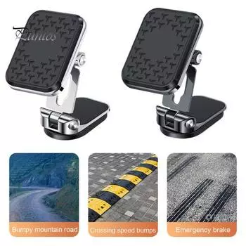 Автомобильный держатель для мобильного телефона с сильным магнитом, противоскользящий, с регулировкой на 360 градусов, складная подставка для мобильного телефона для путешествий в машине, надежно удерживает крепление для телефона серебряный