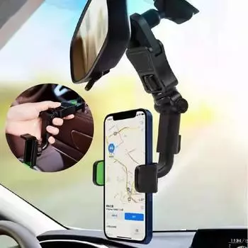 Автомобильный держатель для мобильного телефона на зеркало заднего вида, крепление на 360 градусов, универсальный автомобильный держатель для телефона, многофункциональный держатель GPS для телефона зелёный