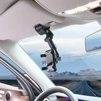 Автомобильный держатель для мобильного телефона на солнцезащитный козырек, универсальное крепление для телефона на iPhone XS, GPS, подставка для зеркала заднего вида, автомобильный держатель для мобильного телефона Worldmuma белый