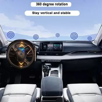 Автомобильный держатель для мобильного телефона с навигацией, вращающийся на 360 градусов для сохранения устойчивости, вертикальный магнитный держатель для телефона на рулевом колесе чёрный
