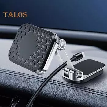 Автомобильный держатель для мобильного телефона с сильным магнитом, противоскользящий, с регулировкой на 360 градусов, складная подставка для мобильного телефона для путешествий в машине, надежно удерживает крепление для телефона серебряный