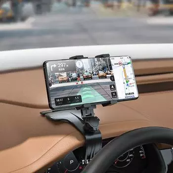 Автомобильный держатель для мобильного телефона с зажимом, вращающийся, выдвижной, карта с номером телефона автомобиля, GPS, крепление на зеркало заднего вида автомобиля, парковочный номерной знак чёрный